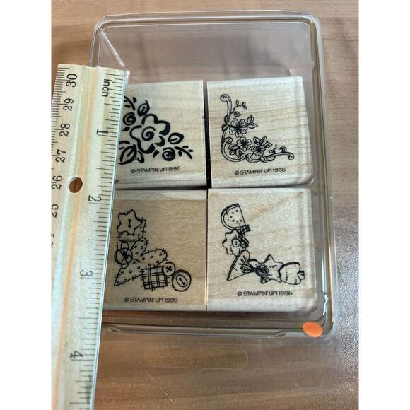 Collection of 4 Wood Rubber Stamps Stampin Up - Picture 3 of 5